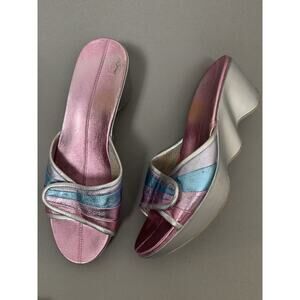 Vintage NikeLab G Series Metallic Slide Sandals 7.5 Y2K Cyberpunk Bratz